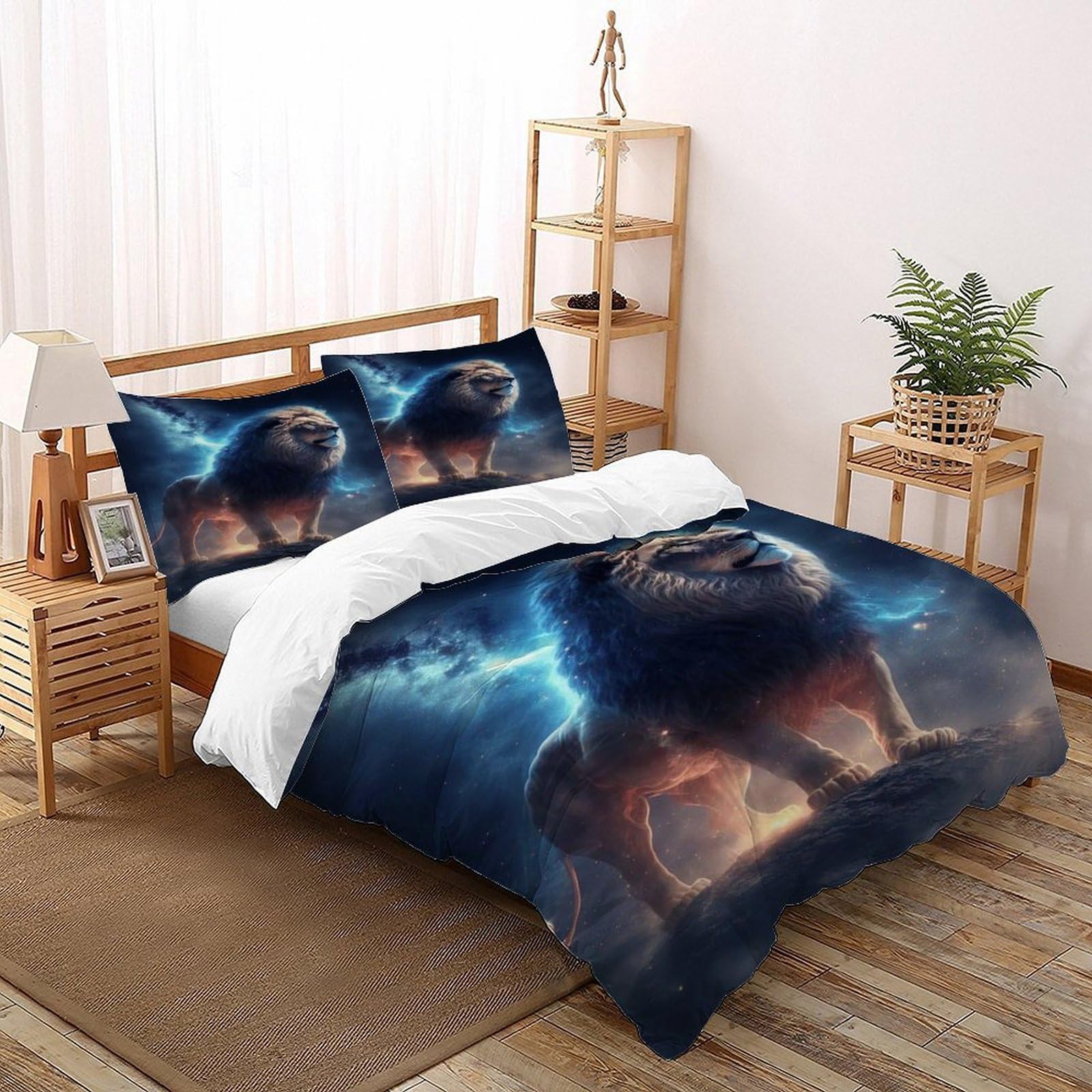Housse de couette animal sauvage déco chambre ado adulte grand lit super king