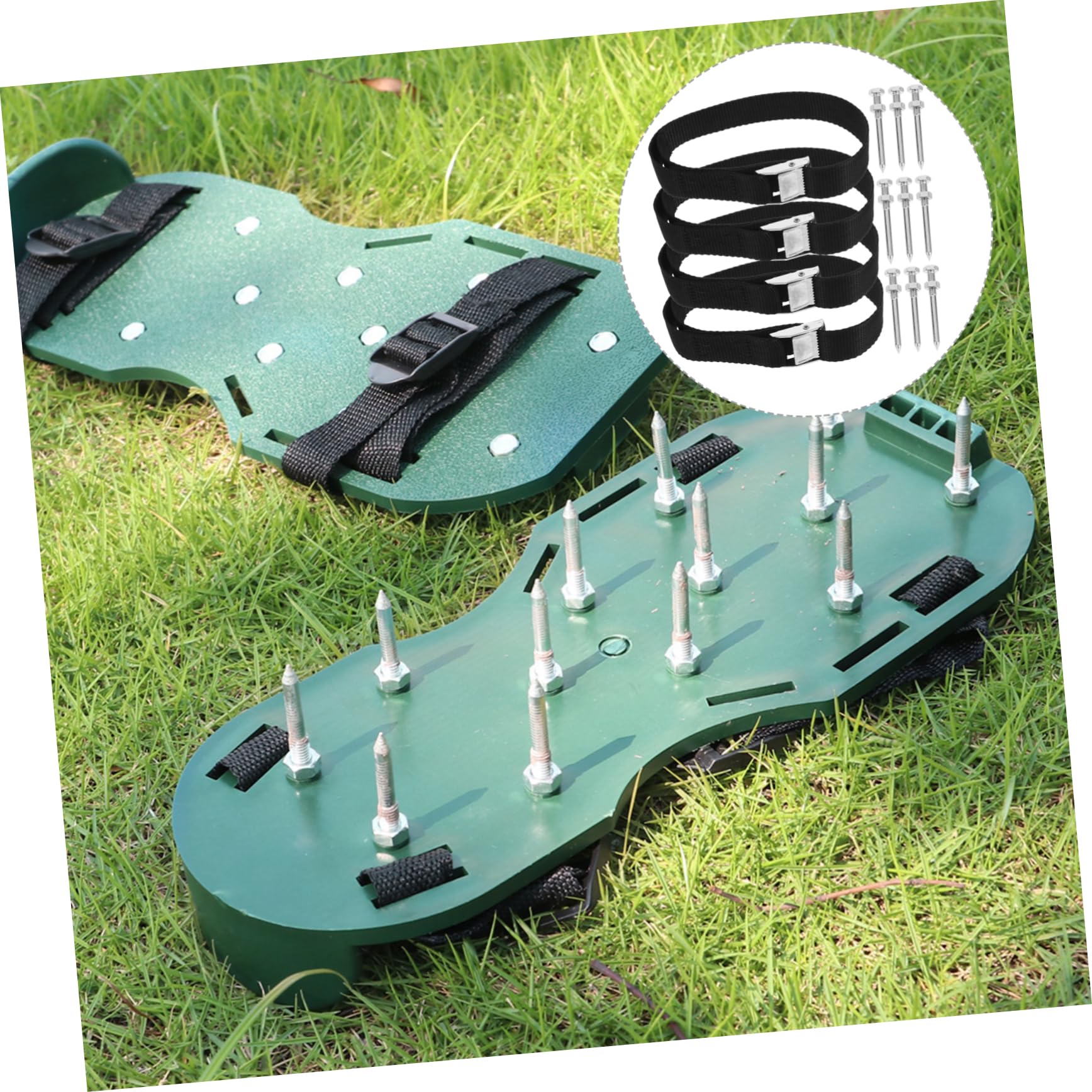 1 Juego De Escarificadores De Césped Inflables Zapatos con Pinchos para Jardinería Zapatos con Aireador De Maleza Ajustable Correas para Sandalias De Aireación Correas para
