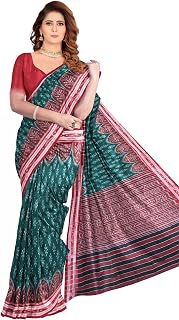 FLOWRINA Odisha Sambalpuri Handloom Ikat Women's Cotton Saree, Odisha Handloom Handmade Pure Cotton Khandua Saree, Ikat Or... Price In India