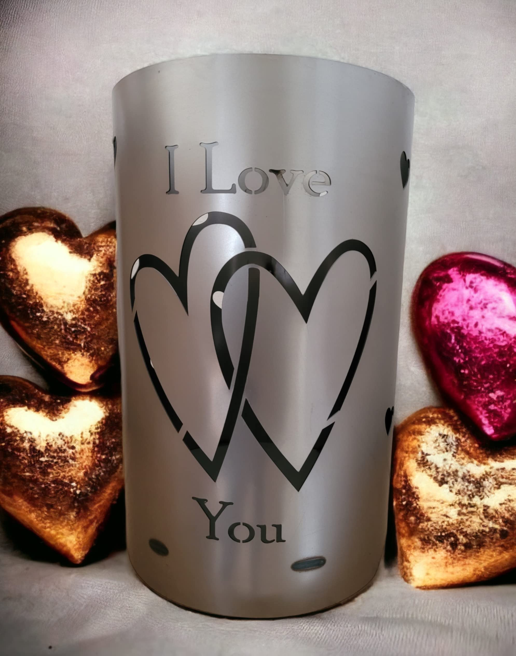 Palenisko z motywem serca - I Love You