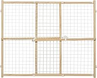 MidWest Homes for Pets Expandable Wood Dog Gate 29-50" Wide, 32" Tall Wire Mesh Pet Safety Gate with Easy Latch