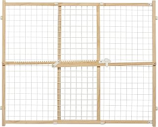 MidWest Homes for Pets Expandable Wood Dog Gate 29-50" Wide, 32" Tall Wire Mesh Pet Safety Gate with Easy Latch