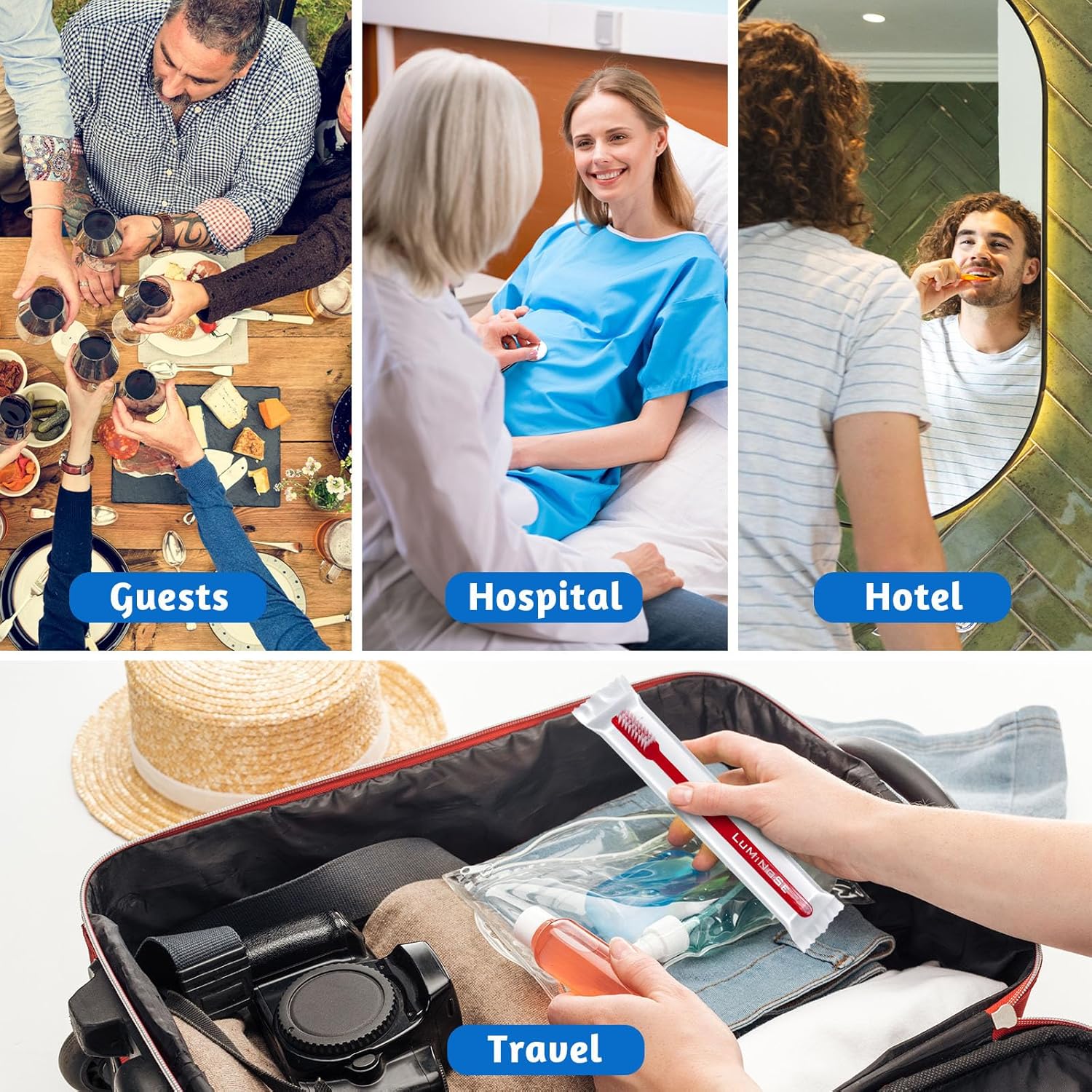 200 Pcs Disposable Pre-Pasted Toothbrushes | Individually Wrapped Pre Pasted Toothbrush | Single Use Waterless Tooth Brush for Hotel, Camping, Homeless Gift | Multi Color