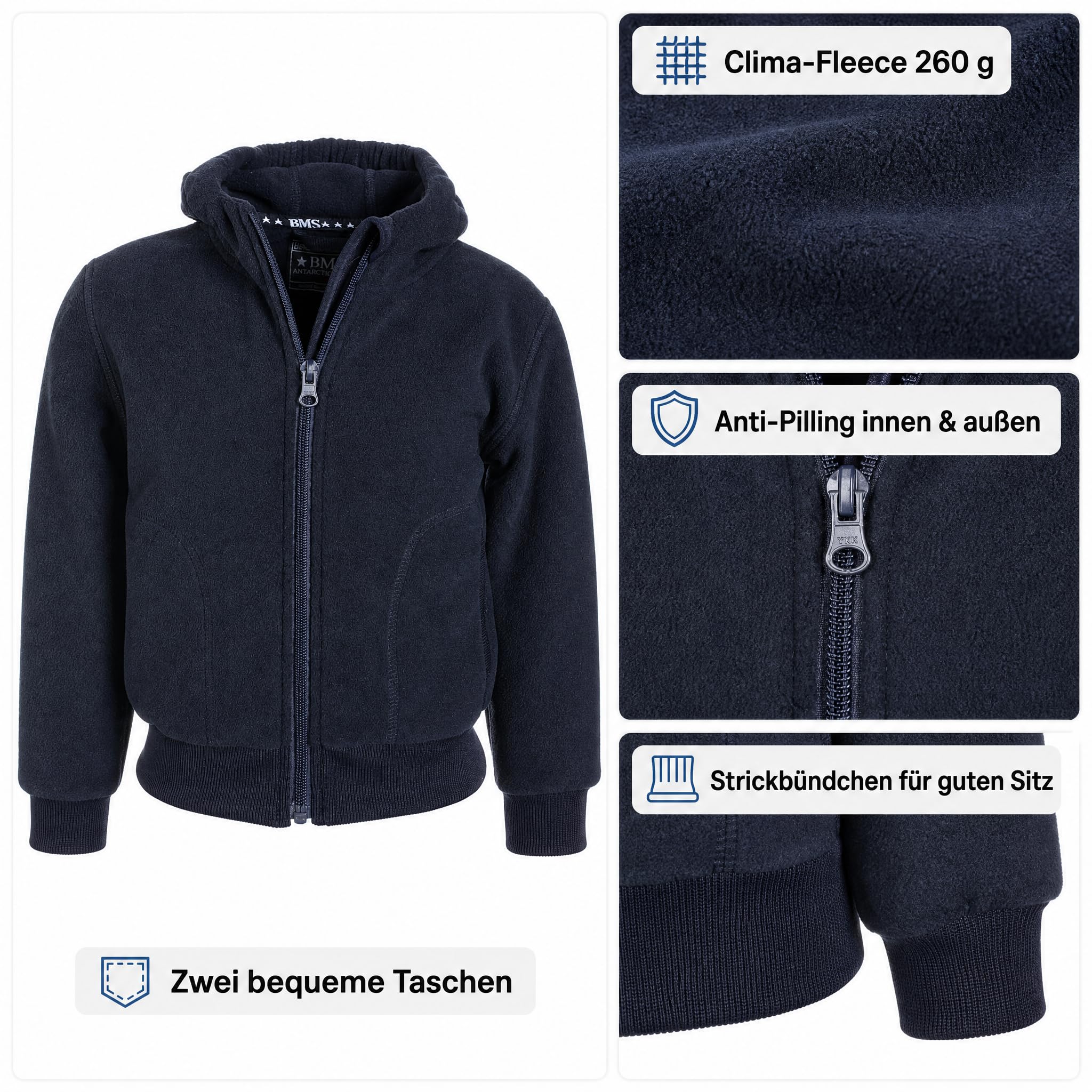KIDS forro polar COLLEGE chaqueta Antártico azul marine Talla:116