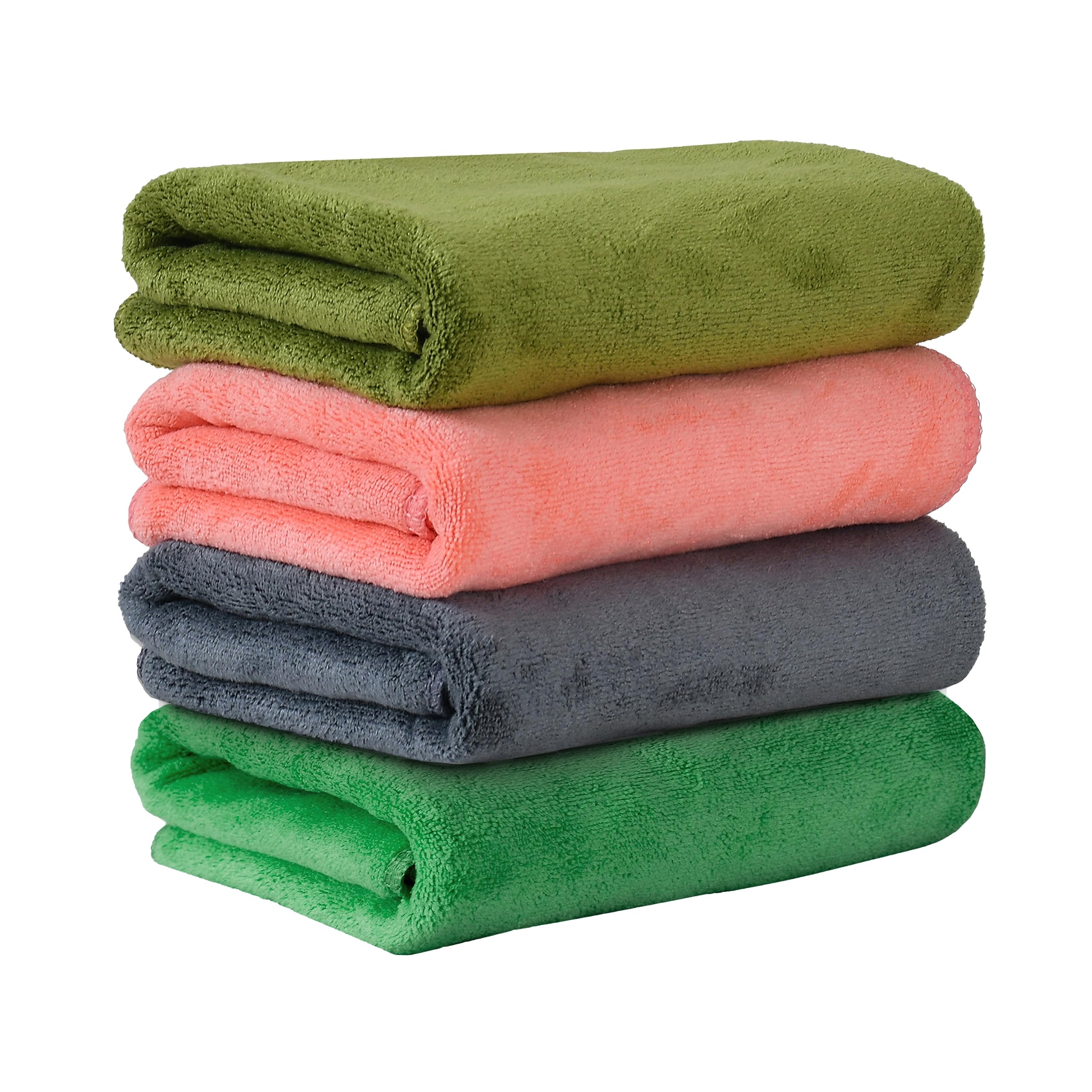 Yellow Weaves Super Soft Microfiber Hand Towels, Gym & Workout Towels 400 GSM, Multicolour 5, Set of 4