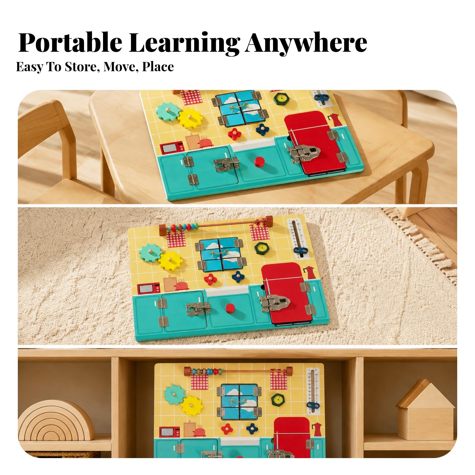 Milageto Busy Board Educativo | Tablero Pestillos, para Guarría, Niños Pequeños