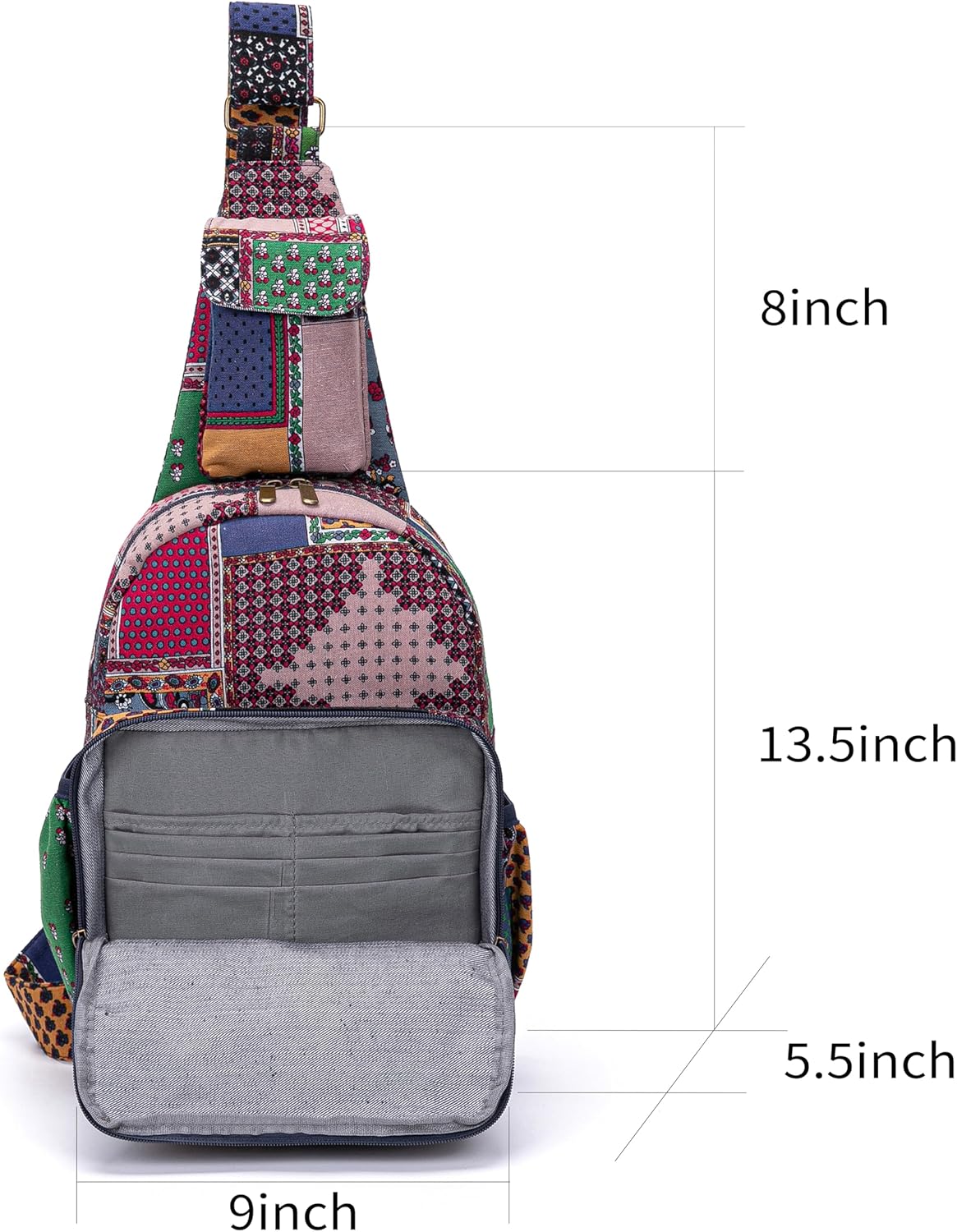 Coton Pose Women sling bag Elephant canvas large boho backpacks bohemian Crossbody Bag (blue) - Image 2