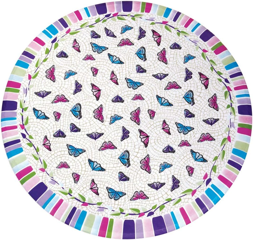Carol Wright Gifts Vinyl Tablecloths 48" Round, Butterfly
