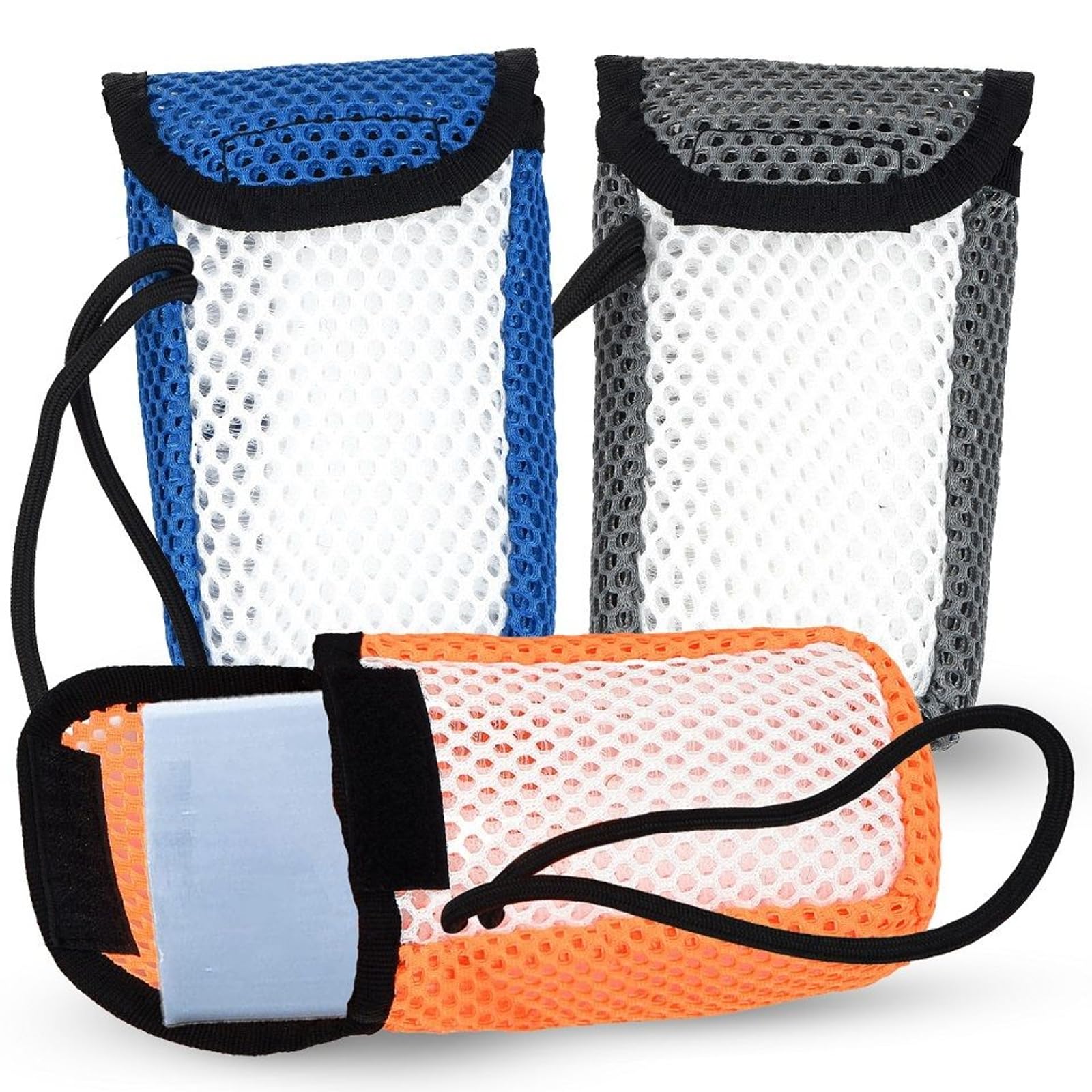 IMPRESA Exfoliating Large Bar Soap Scrubber Pouch - Pack of 3, Fits Bars to 4.58×2.75×1.5 in - Dual-Sided Mesh & Body Scrubber - Wrist Strap &