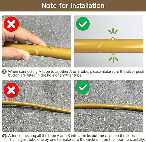 Miniatura 6 de Soporte de fondo redondo de 7.2 pies para arco de globos dorados de metal, marco de anillo de telón de fondo de boda para fiesta, cumpleaños, baby