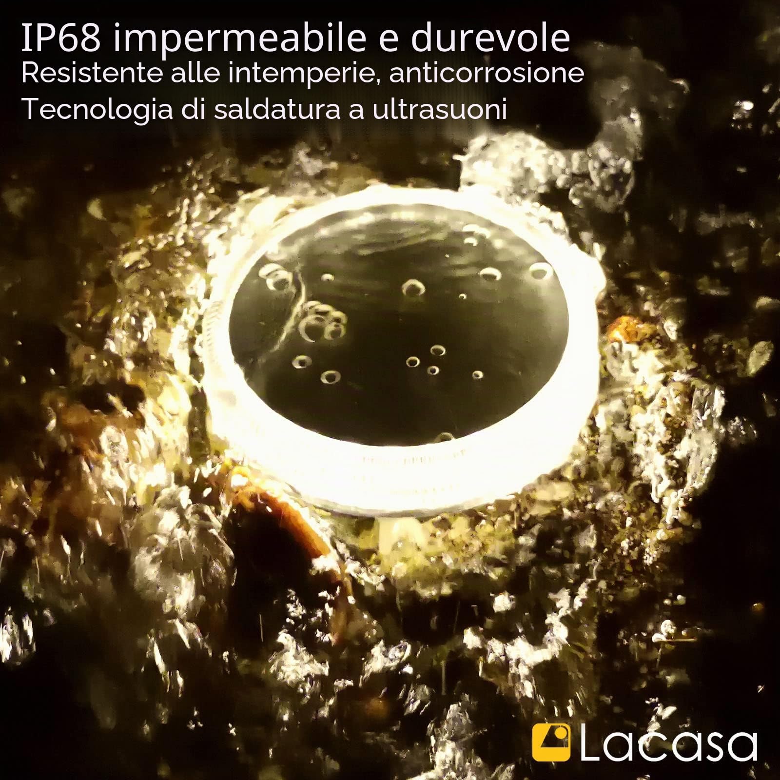 Luci Solari da Giardino, Lampada Solare da Esterno, Luci di Sicurezza Faretto per Ponte Vialetto Passerella Percorso Scale Piazza Cortile Auto On/Off - Bianco caldo 4pcs