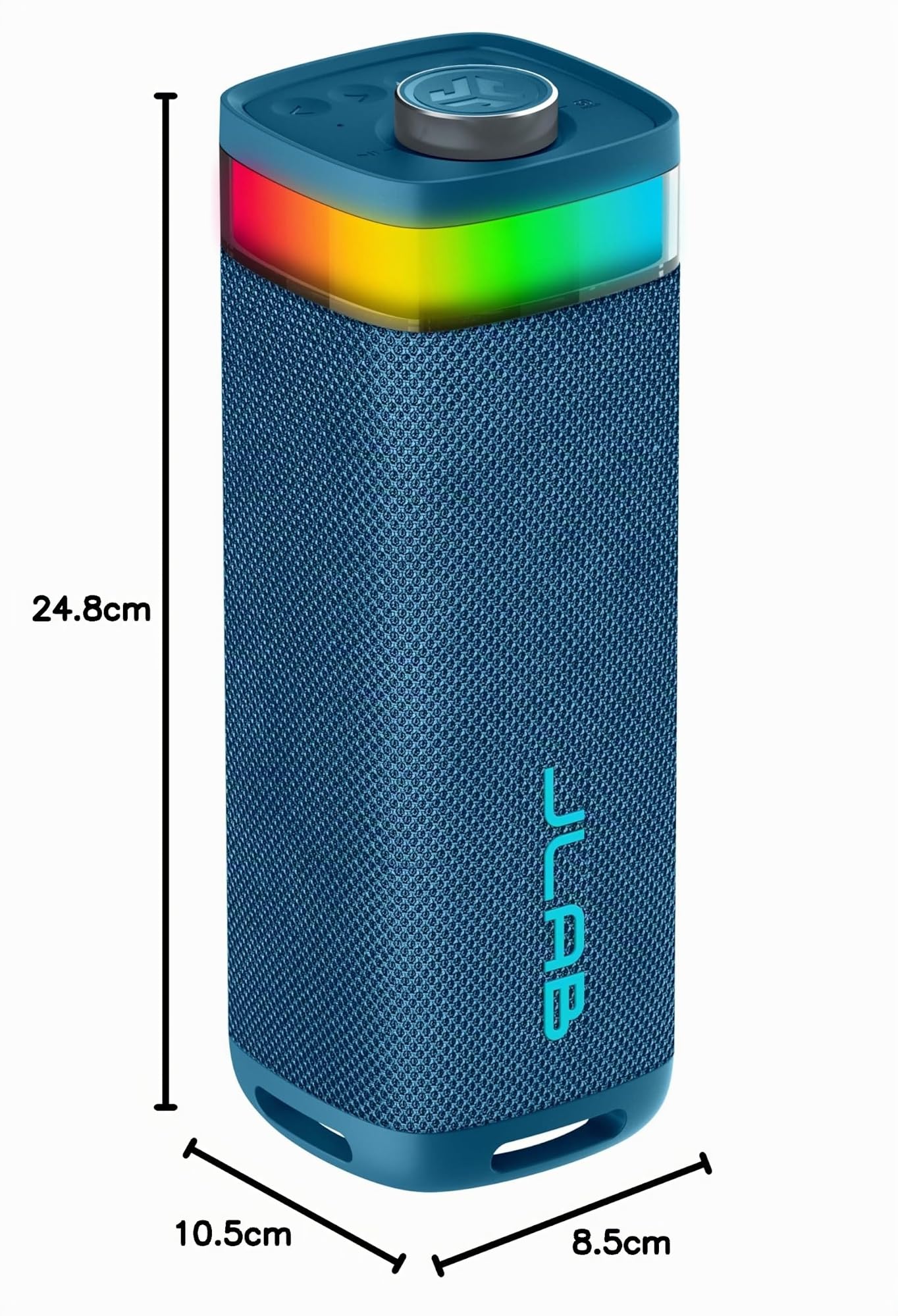 JLab JBuds Party Cassa Bluetooth Portatile - 12+ ore, Blu Navy | Altoparlante Wireless da 30W per Esterni e Viaggi con Luci RGB e Audio Potente, Resistente all'Acqua IP56