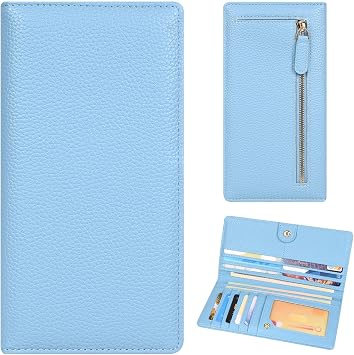 Womens Wallet, Extra Slim RFID Wallets, Blue