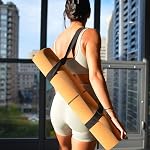 Solterra Cork Yoga Mat – 6mm, 183 x 66cm, Non-Slip, Eco-Friendly | Natural rubber base, alignment lines, carry strap, antimicrobial, PVC-free, grips when wet, extra cushion for knees & wrists