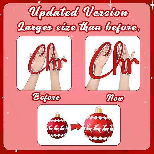 Vista 46 de 90shine 32 imanes navideños para decoración de puerta de garaje, bola de Navidad, refrigerador y cocina (rojo, verde, dorado)