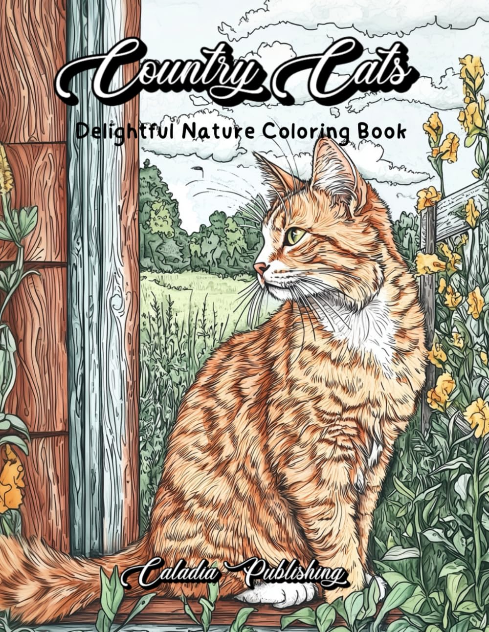 Country Cats : A Coloring Book for Adults and Teens with Relaxing and Mindful Designs of Cats on the Farm and in the Country: Delightful Nature Coloring Book