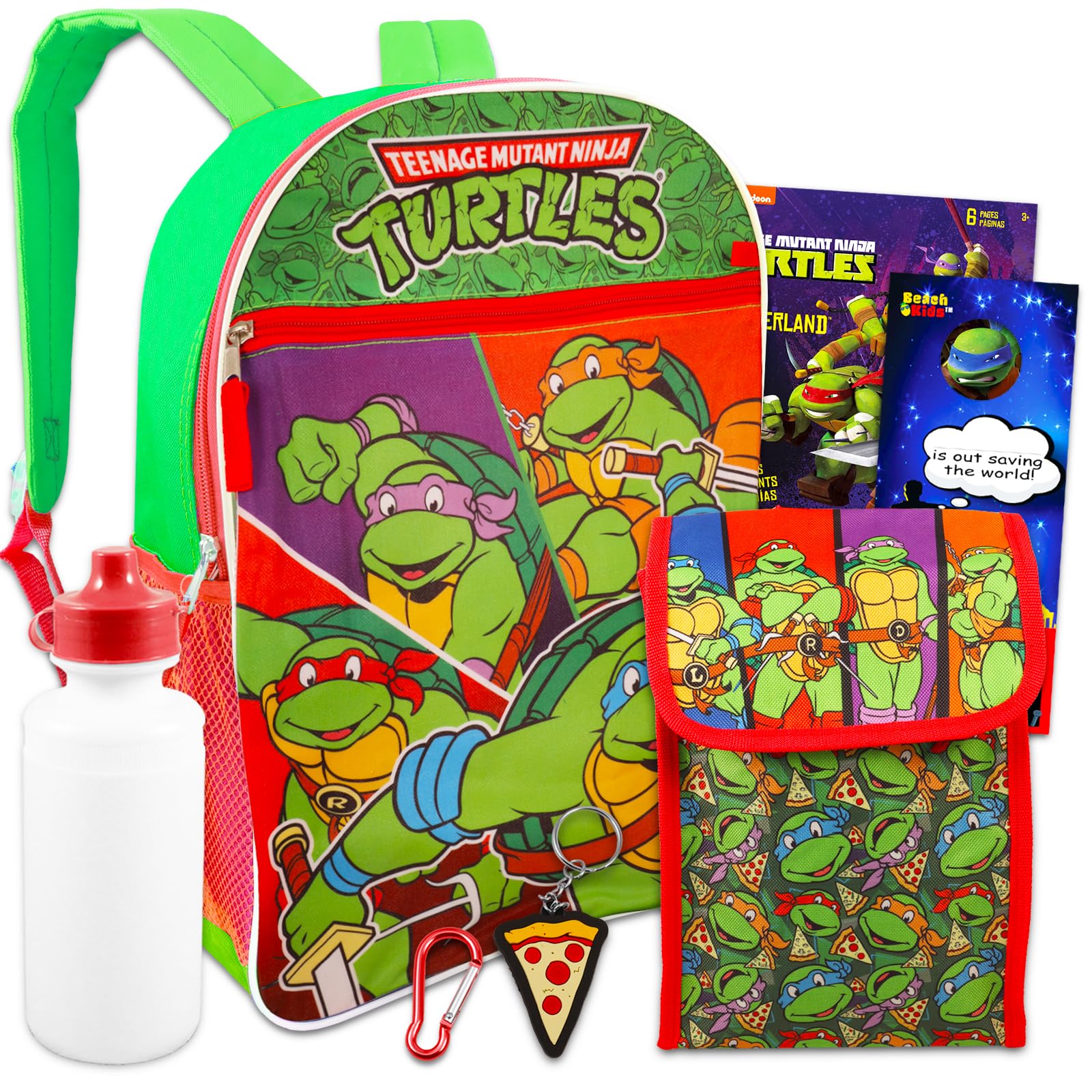 Teenage Mutant Ninja TurtlesTeenage Mutant Ninja Turtles Backpack and Lunch Bag Set - Bundle with TMNT Backpack for Boys, Lunch Box, Water Bottle, Stickers, More | TMNT School Bag