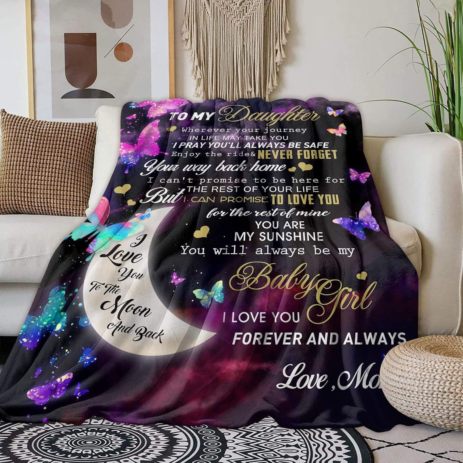 to My Daughter Blankets from Mom Daughter Gifts for