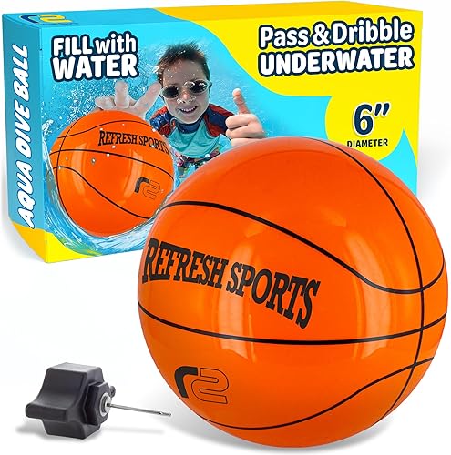 Aqua Dive - Pelota de baloncesto para piscina Los mejores juguetes de piscina de agua para niños de todas las edades Regate y pase bajo el agua