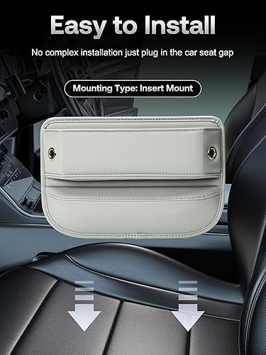 Miniatura 7 de Universal Fit Car Gap Filler, Premium Leather Car Seat Organizer, SUV Truck Essentials (Beige, 1 Pack), XN001 05 beige