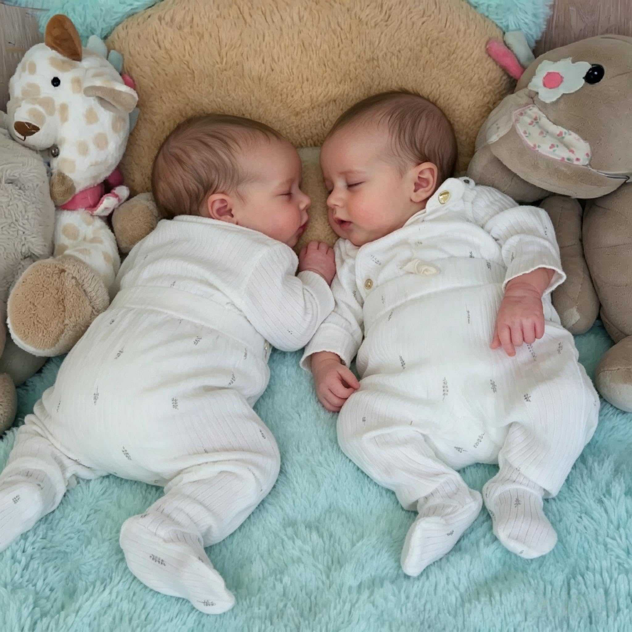 RXDOLL Reborn Baby Dolls Twins Silicone Full Body Vinyl Girls 45,7 cm Lifelike Full Silicone Baby Dolls che sembrano Real Life Baby Doll Twins Girls Addormentato Bambole appena nate
