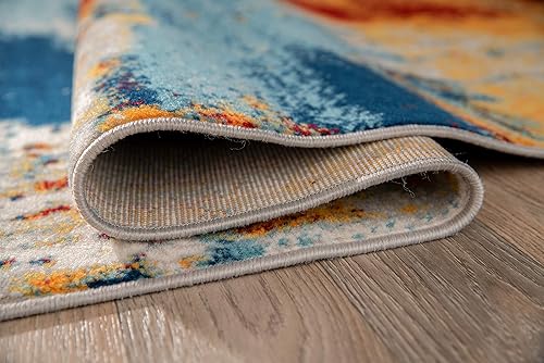 Miniatura 4 de Rugshop Sky Collection Novel - Alfombra abstracta de 3 pies 3 pulgadas x 5 pies, multicolor