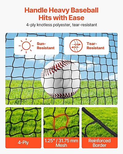 Miniatura 3 de VEVOR Baseball Batting Cage,12223340 FT Fiberglass Portable Batting Cage,Hitting Cages for Baseball & Softball Solo or Team Training,for Backyard