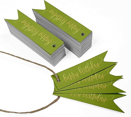 Miniatura 104 de Etiquetas de papel para colgar con texto en inglés «Happy Birthday», 100 unidades Azul,Aqua Blue,Negro -,azul, cerceta (Dark Teal Blue),Rosa