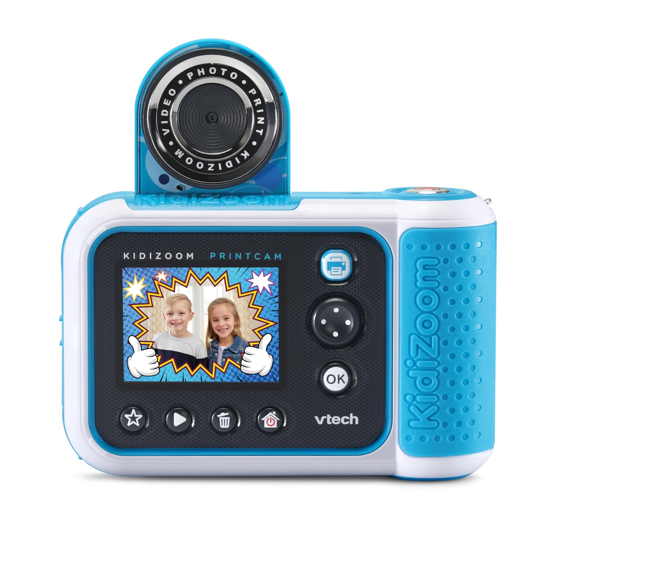 VTech Kidizoom Printcam, kamera dla dzieci z 40 efektami specjalnymi, natychmiastowa kamera dla dzieci, karta termiczna w zestawie, 5 MP, język włoski, baterie w zestawie, 5-12 lat