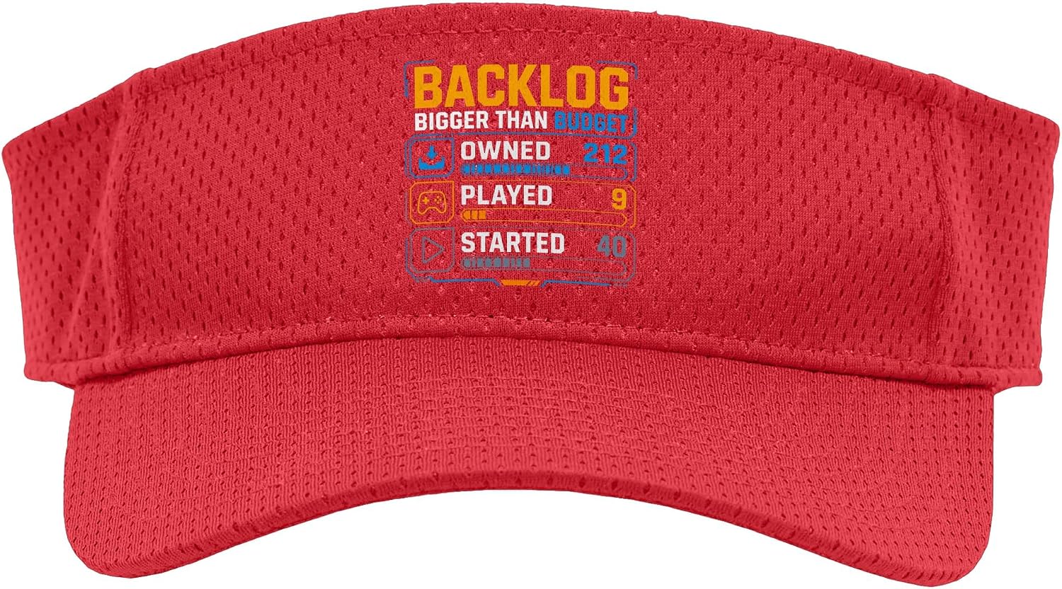 Backlog Bigger Than Budget Funny Gamer Video Games Humor Sport Sun Visor