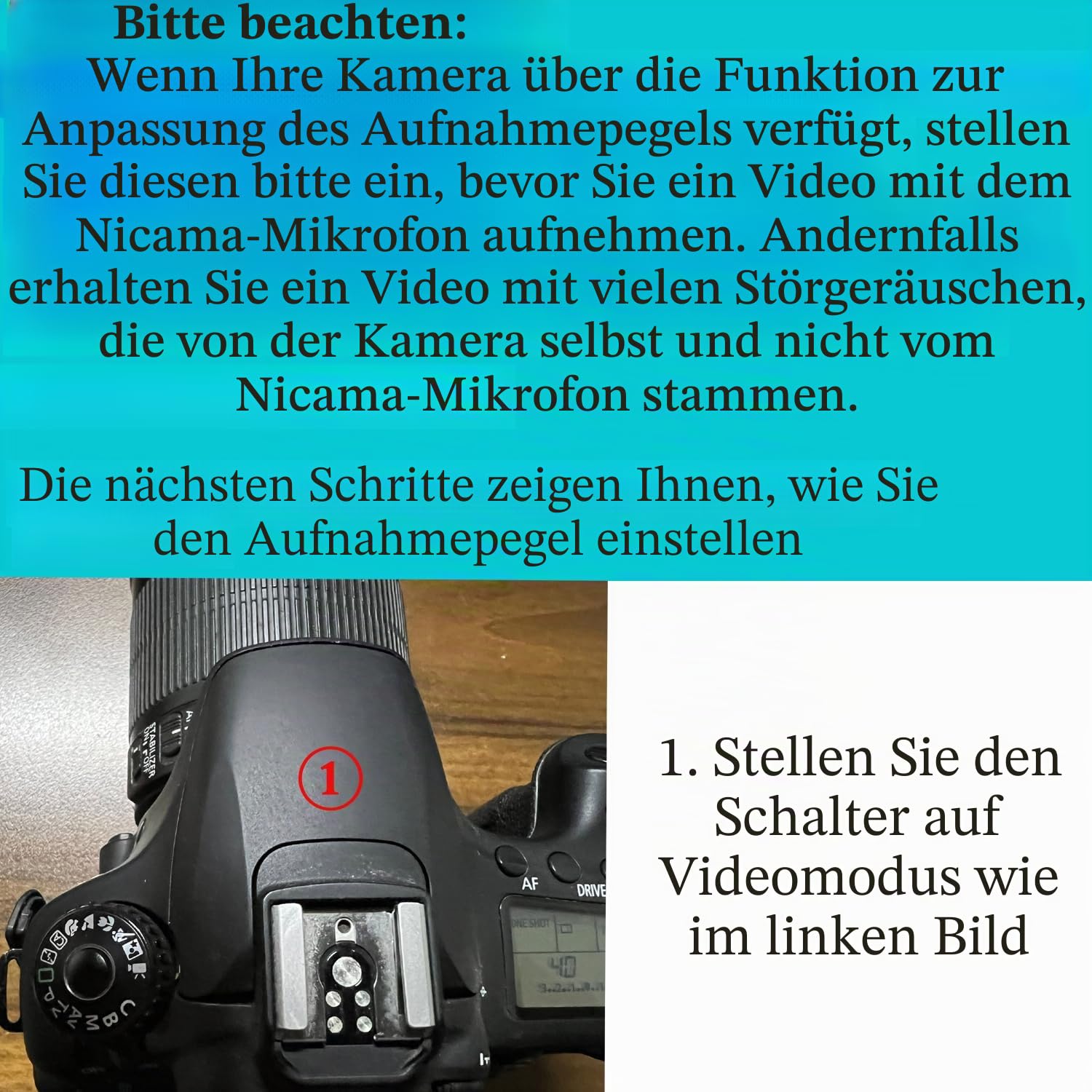 Nicama SGM5 Richtmikrofon,Interview Kondensator Kardioid Mikrofon für DSLR Kamera Nikon Canon Sony Camcorder