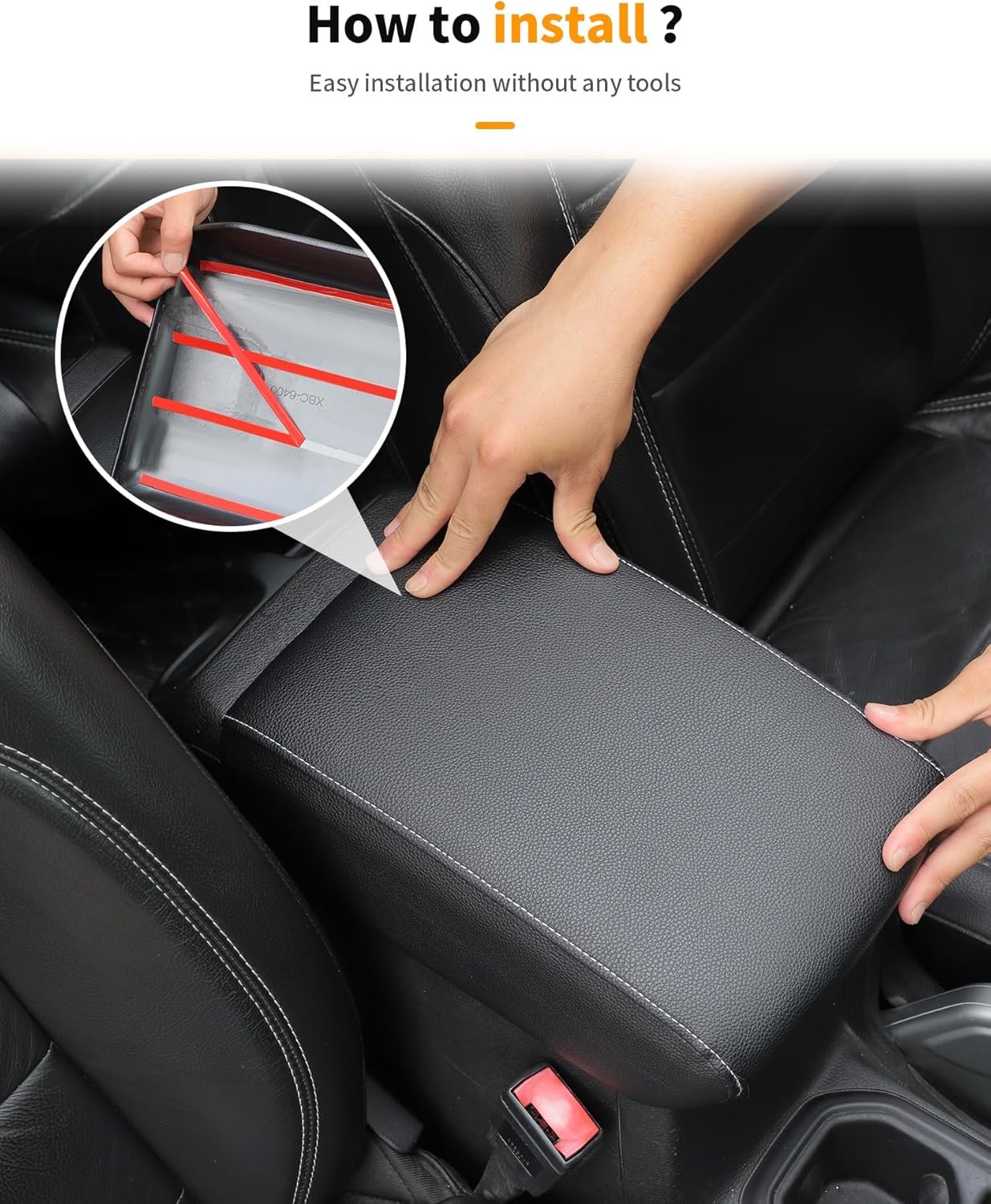 Hoolcar Armrest Pad Cover Center Console Lid Cover Compatible with Jeep Wrangler JL JLU & Gladiator JT 2018-2025, Leather Console Replacement, Black