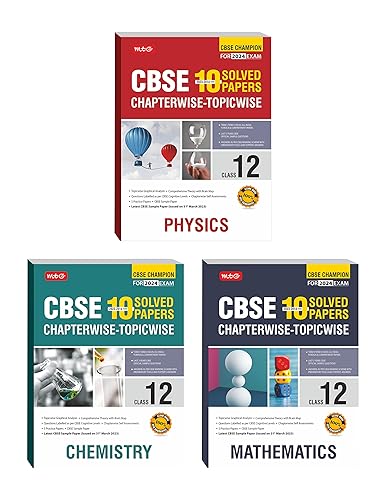 MTG CBSE 10 Years Chapterwise Topicwise Solved Papers &amp; Question Bank Class 12 Physics, Chemistry, Mathematics (Set of 3 Books) - CBSE Champion For 2024 Exam