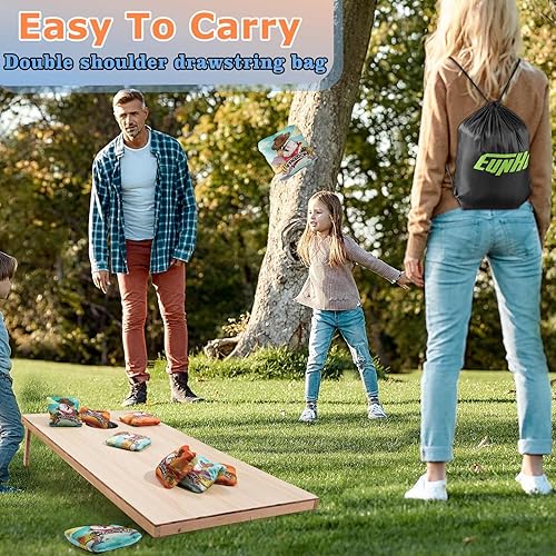 Miniatura 6 de EunHo Cornhole Bags Regulation Dual Sided Set of 8, Professional Cornhole Bean Bags Slick & Sticky Side Bags with Carry Bag