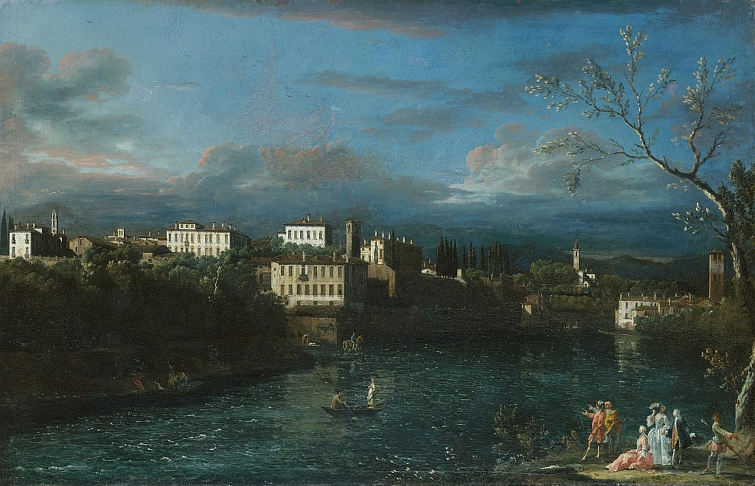 POSTERIIk Vintage Classic Picture Landscape Artwork Vaprio Dadda by Bernardo Bellotto Portrait Canvas Painting for Office Home Decor 60x90cm