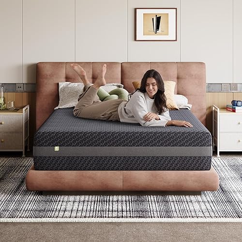 Novilla Colchón Queen de espuma viscoelástica de gel Queen de 12 pulgadas para alineación espinal, apoyo sensible y comodidad refrescante para