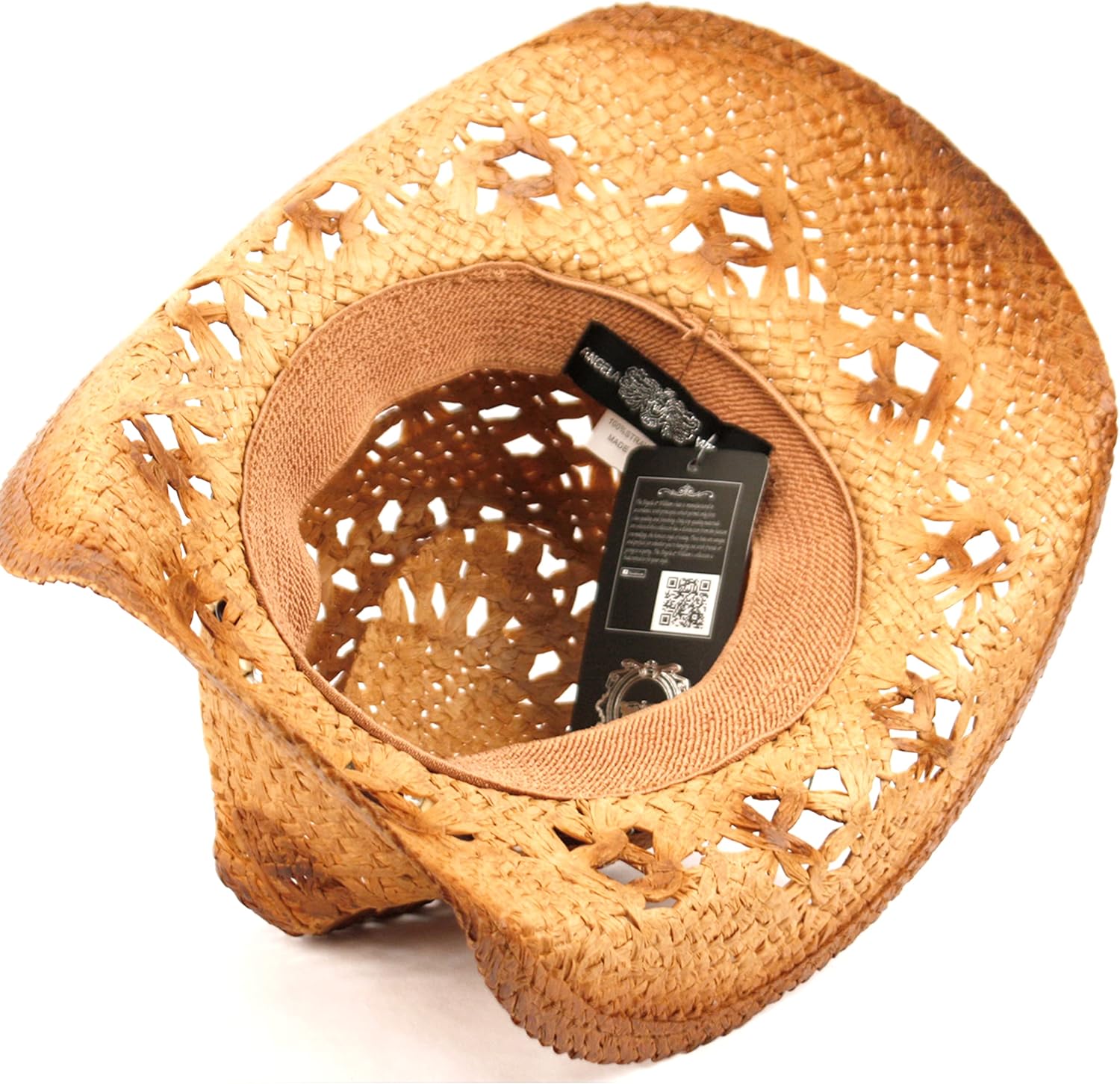 ANGELA & WILLIAM Men's & Women's Western Style Cowboy/Cowgirl Straw Hat