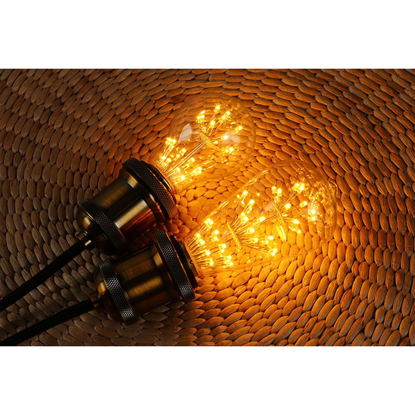 Lampadina LED Edison vintage, stile industriale americano St64 Lampadina LED Gypsophila giallo caldo, confezione 2 3W 360 gradi; Lampadina E27 con angolo del fascio non dimmerabile