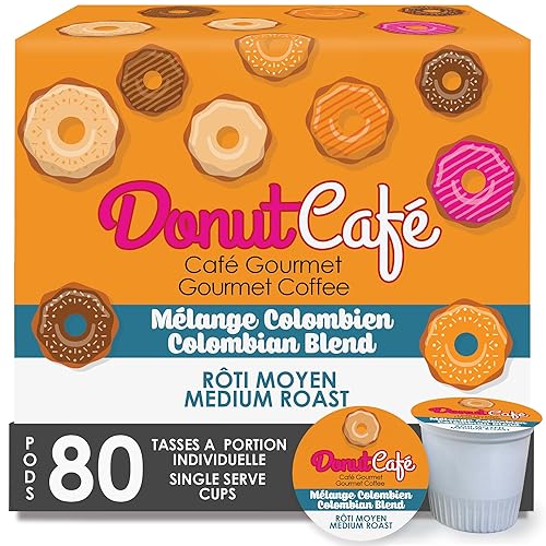 Miniatura 30 de Donut Café Cápsulas de café de una sola porción para cafeteras Keurig K Cup, mezcla clásica, tostado medio, 80