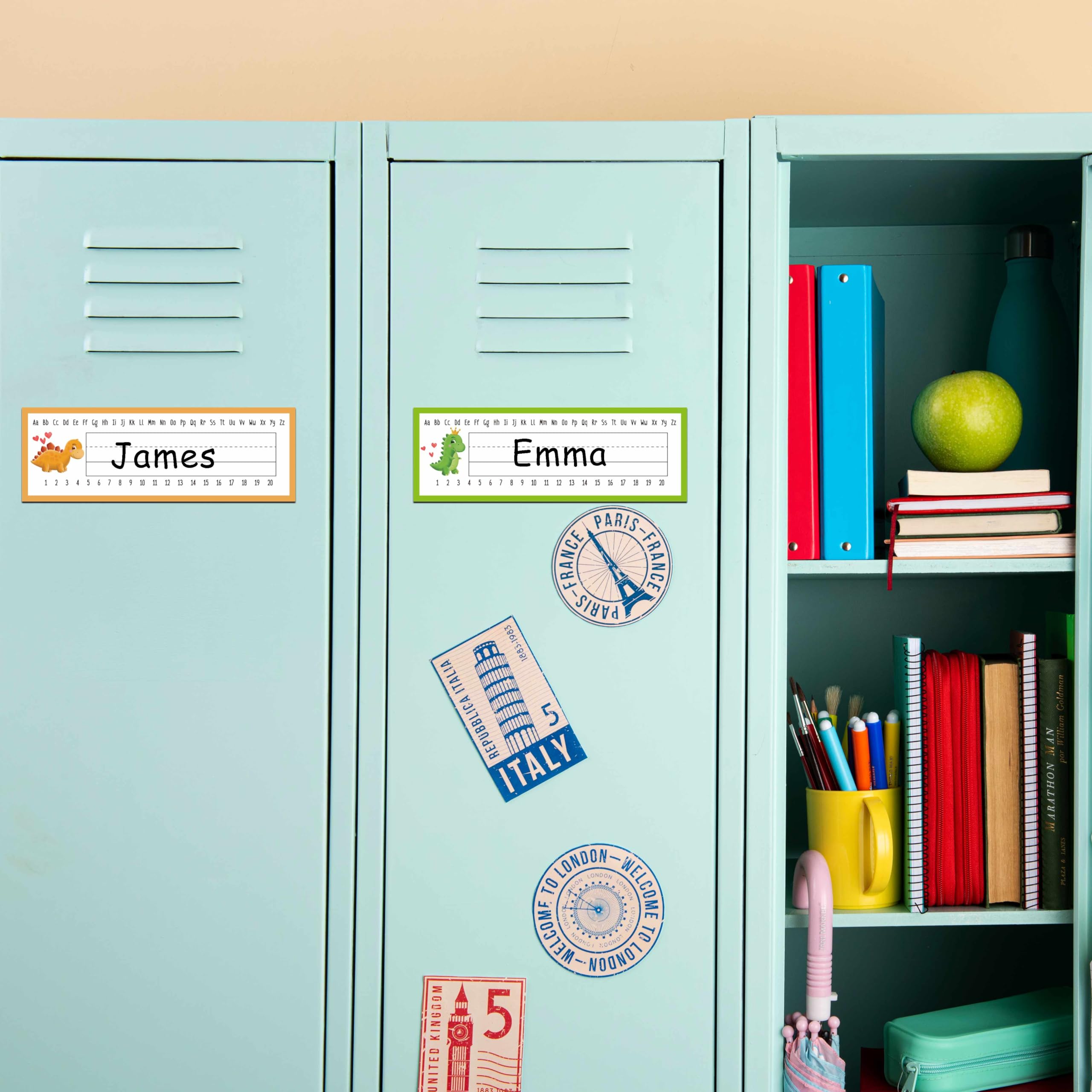 Desk Name Tag Classroom, Dinosaur Love Theme Name Plate for Desk Labels, Name Tags for Student Desk Labels Locker Stickers, School Teaching Students Supplies A06 - Image 5