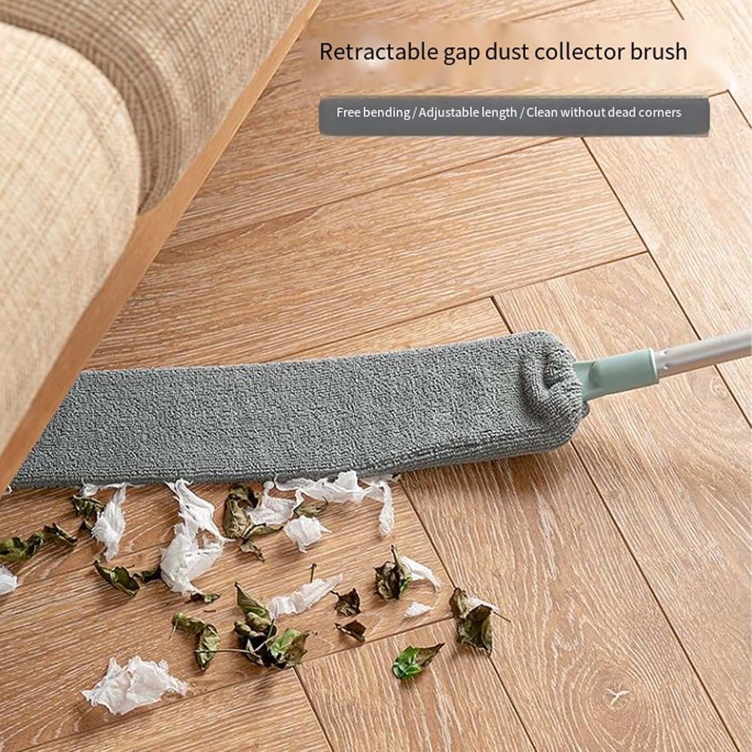 Artefatto retrattile per la pulizia della polvere con 3 panni in microfibra, strumento di pulizia per spolverare estensibile, riutilizzabile, lavabile, per casa, soffitto, tapparelle, mobili (2 pezzi)