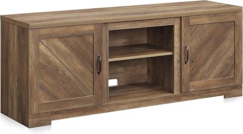 Miniatura 9 de BELLEZE Moderno soporte de TV de granja de 58 pulgadas con calentador eléctrico de chimenea de 18 pulgadas y centro de entretenimiento multimedia