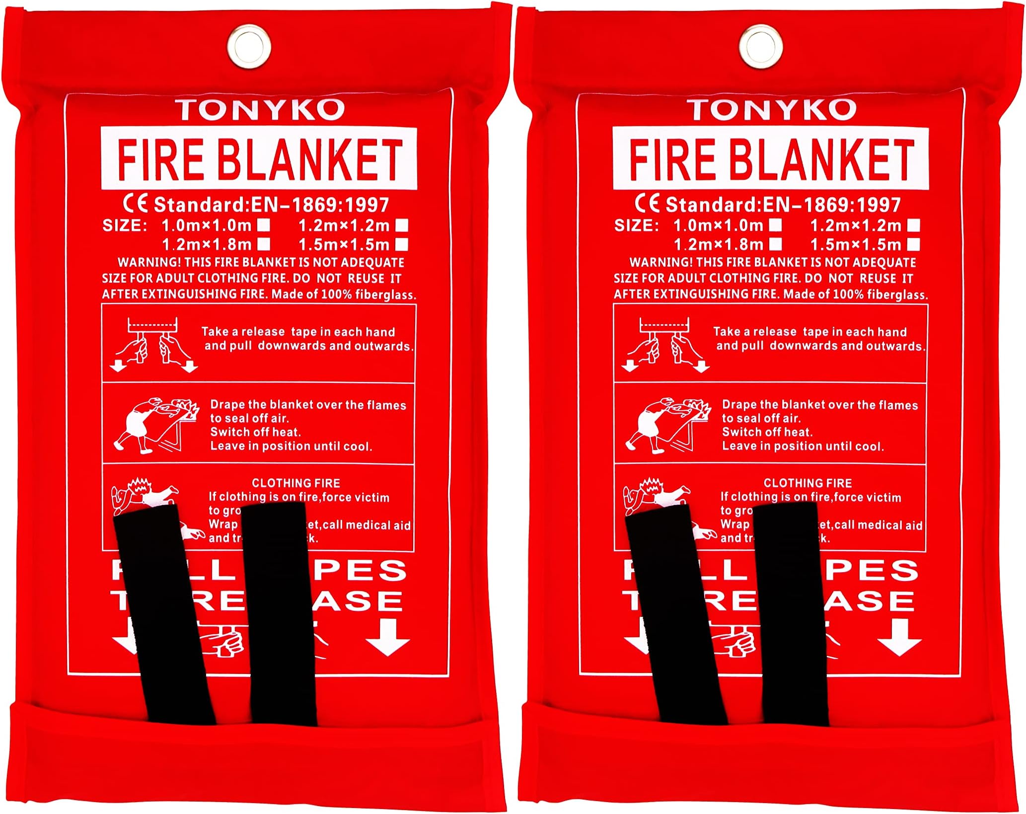 TONYKO Emergency Fire Blankets, Flame Retardant Protection and Heat Insulation Designed for Kitchen,Fireplace,Grill,Car,Camping