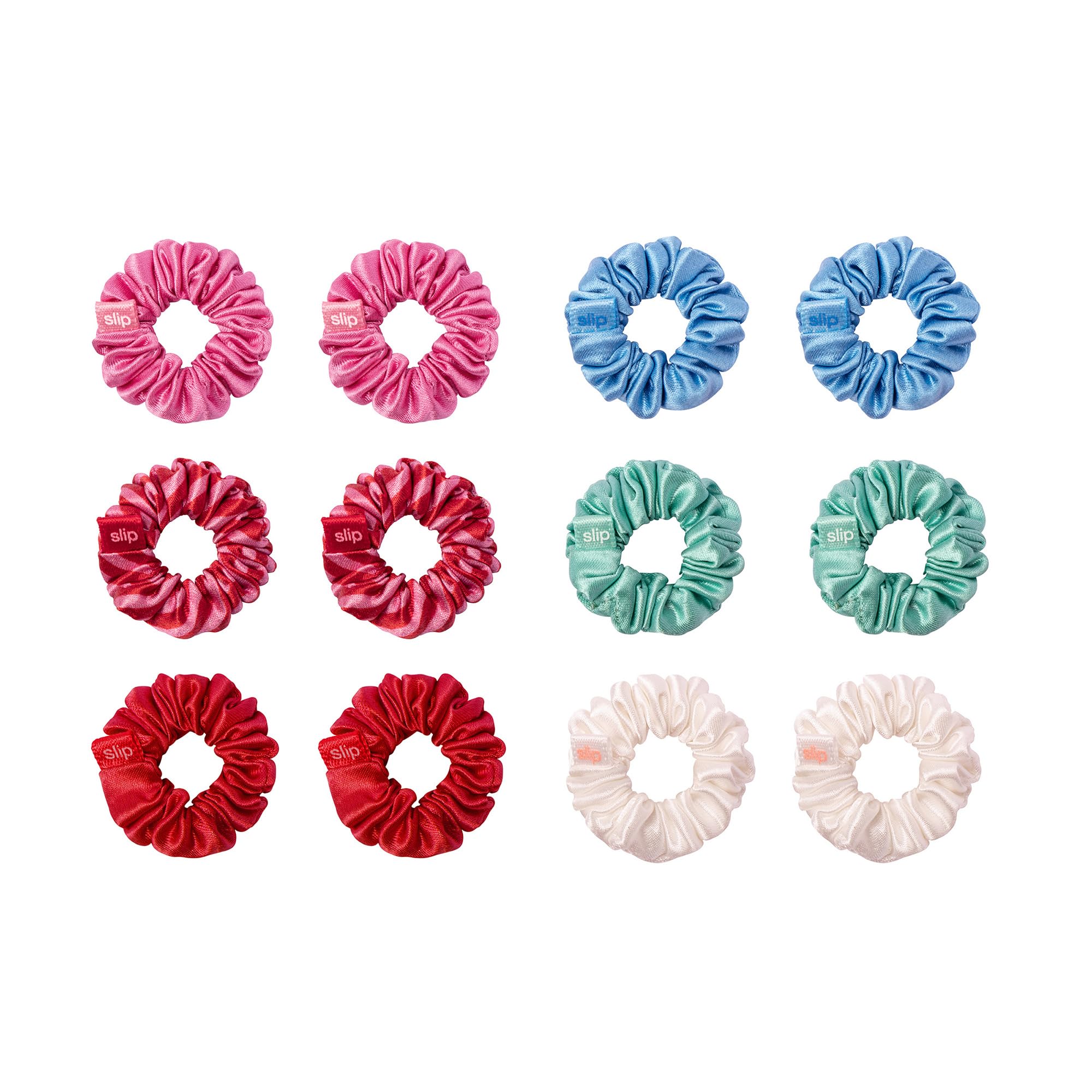 slip Sundown Minnie Scrunchies | Set mit 12 Minnie-Haargummis aus reiner Seide, 100% Maulbeerseide, ultraweich, knitterfrei, sanft zum Haar, reduziert Haarbruch, stilvoll und langlebig, ideal für alle