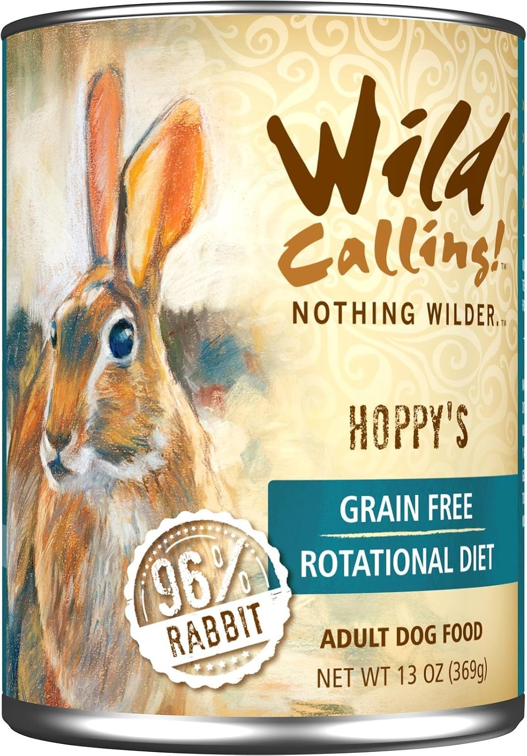 Wild Calling! 13oz Hoppy's 96% Rabbit Canned Dog Food (12 pack)