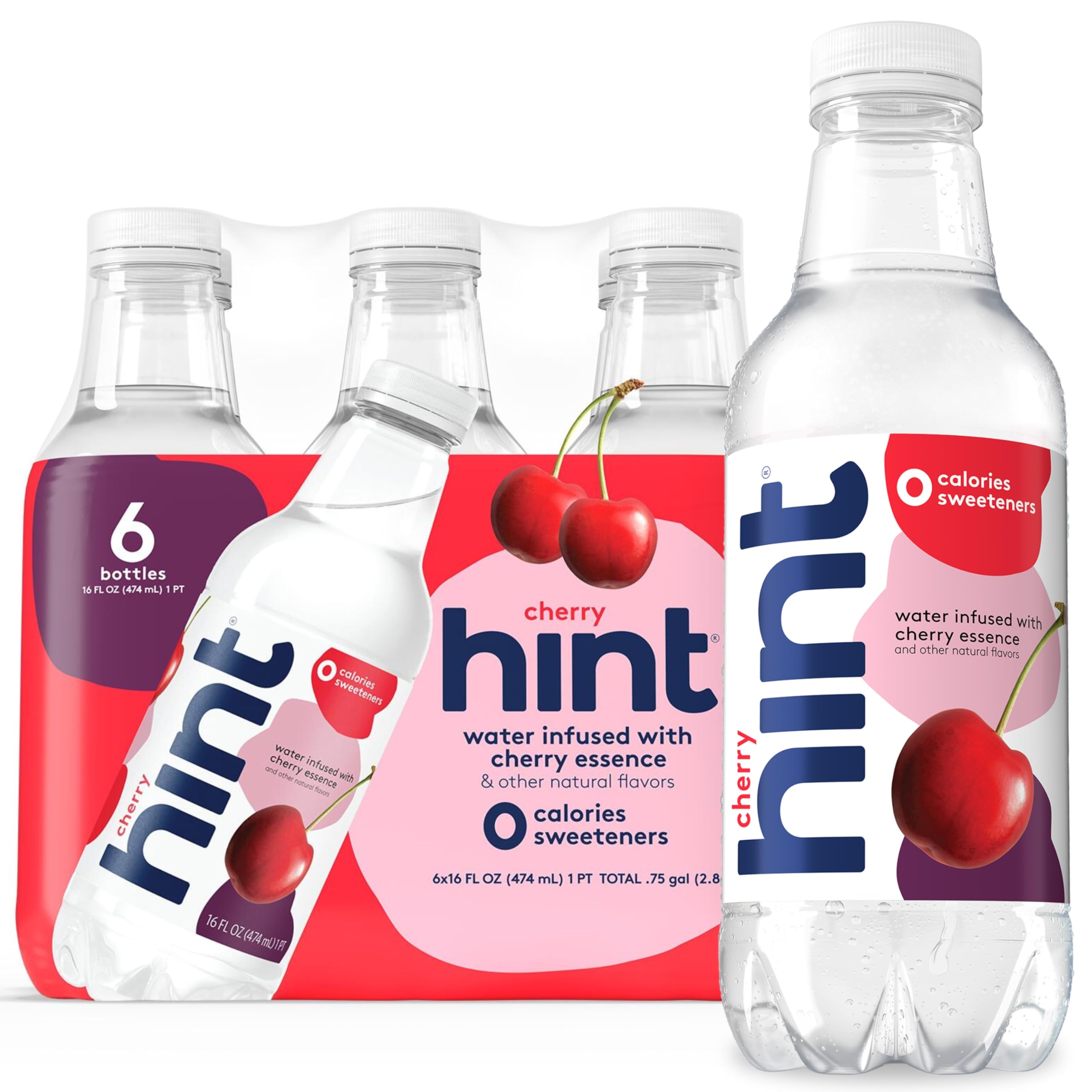 Hint Water Cherry, 16 Ounce (Pack of 6)