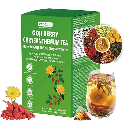 Miniatura 12 de Bolsas de té Wolfberry de diente de león, té de riñones e hígado, mezcla natural de siete té de hierbas, té de Wolfberry chino de diente de león