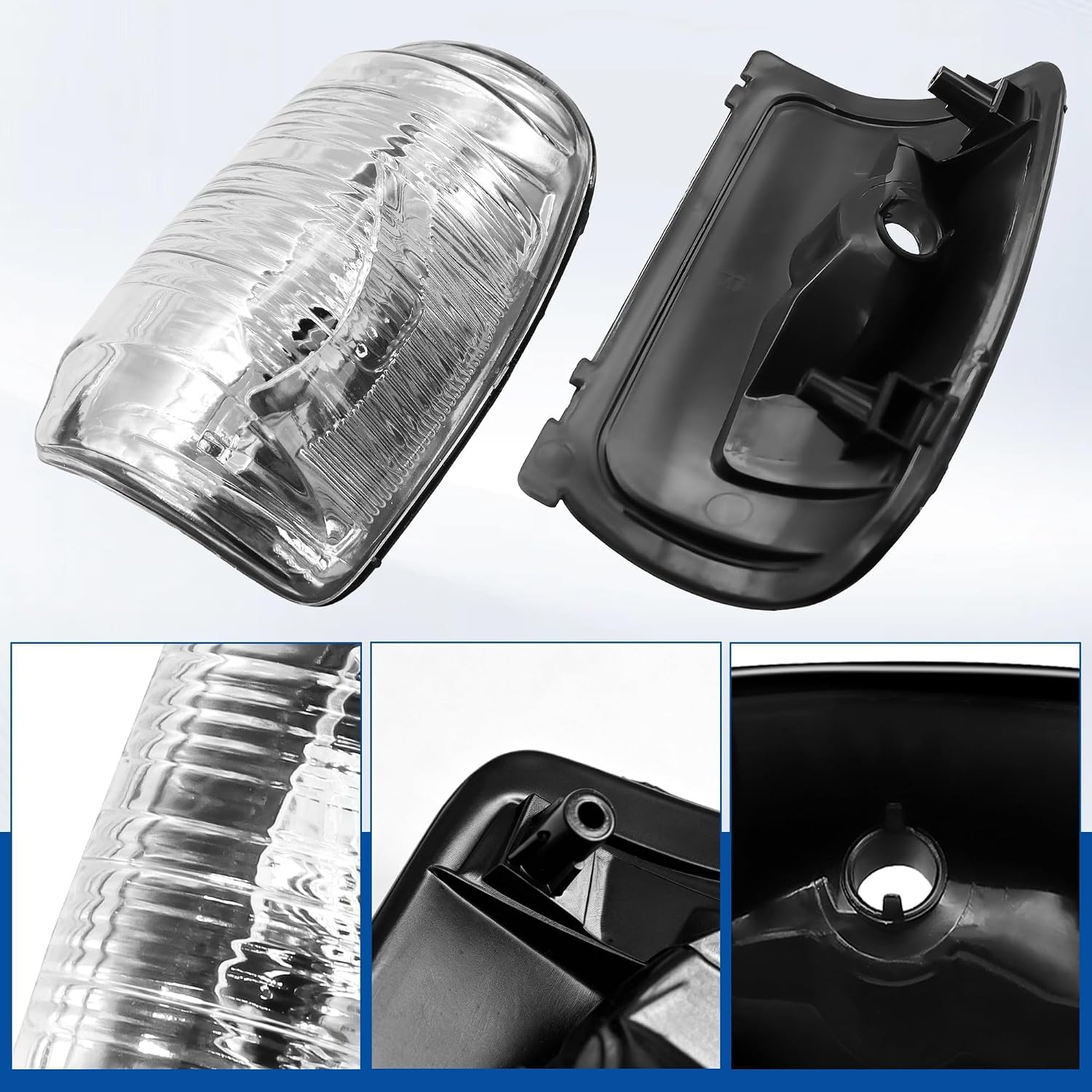 2 PCS Wing Mirror Left Driver & Right Passenger Side Turn Signal Light Indicator Lamp Lens Cover 1847387 1847389 for Ford Transit T150 250 350 2015-2026 MK8 2014 Onwards