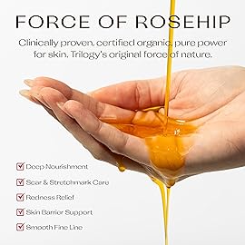 Trilogy Certified Organic Rosehip Oil, Intensive Nourishment, Improves Appearance of Scars, Stretch Marks, Fine Lines, & Wrinkles, 0.68 fl oz