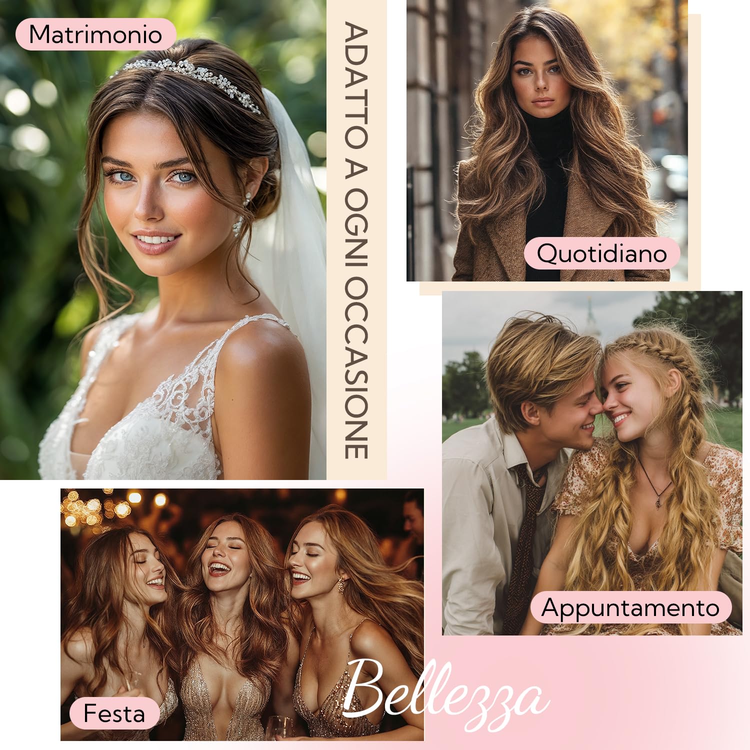 HOTBANANA Clip In Hair Extensions 40cm 7pcs 120g Remy Umani Naturali